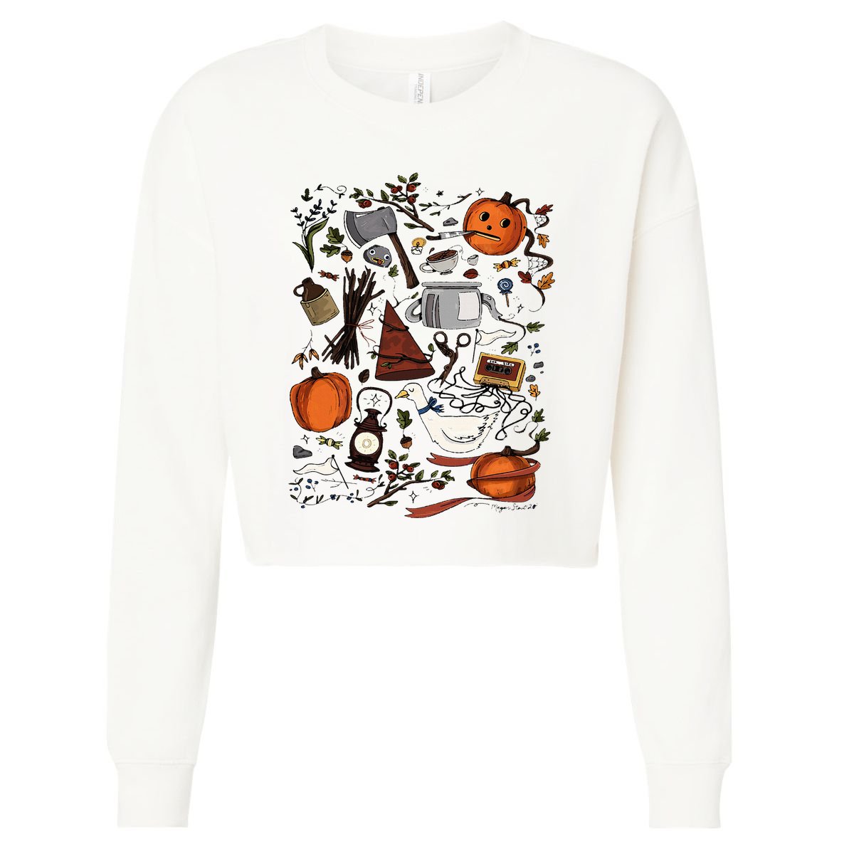 Spooky Pottsfield Harvest Festival Pumpkin Vibes Halloween Cropped Pullover Crew