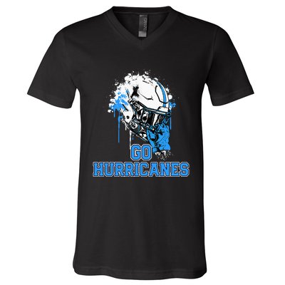 South Plaquemines Hurricanes Rising Helmet Go! V-Neck T-Shirt