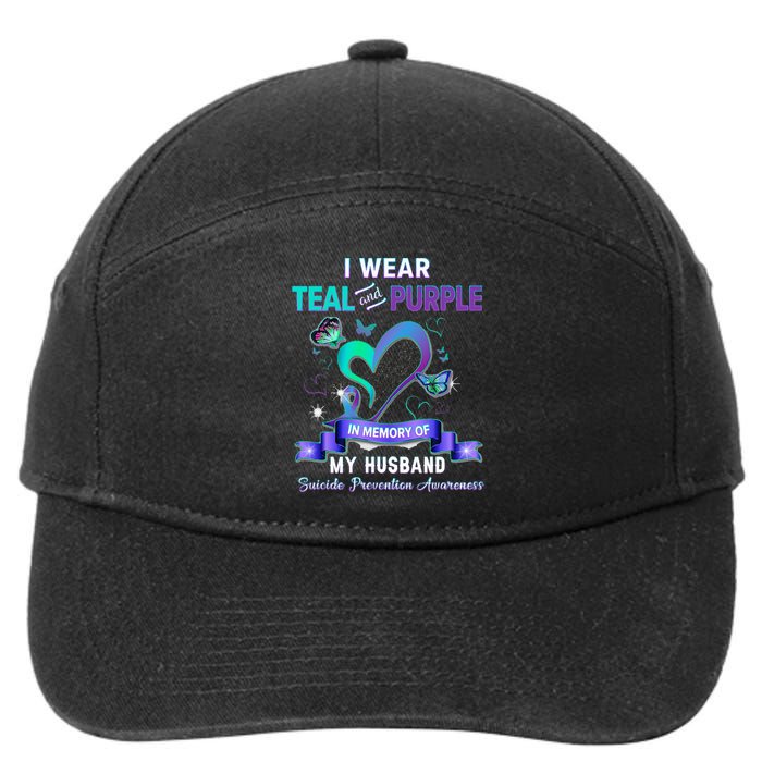 Suicide Prevention I Wear Teal Purple In Memory Of Husband 7-Panel Snapback Hat