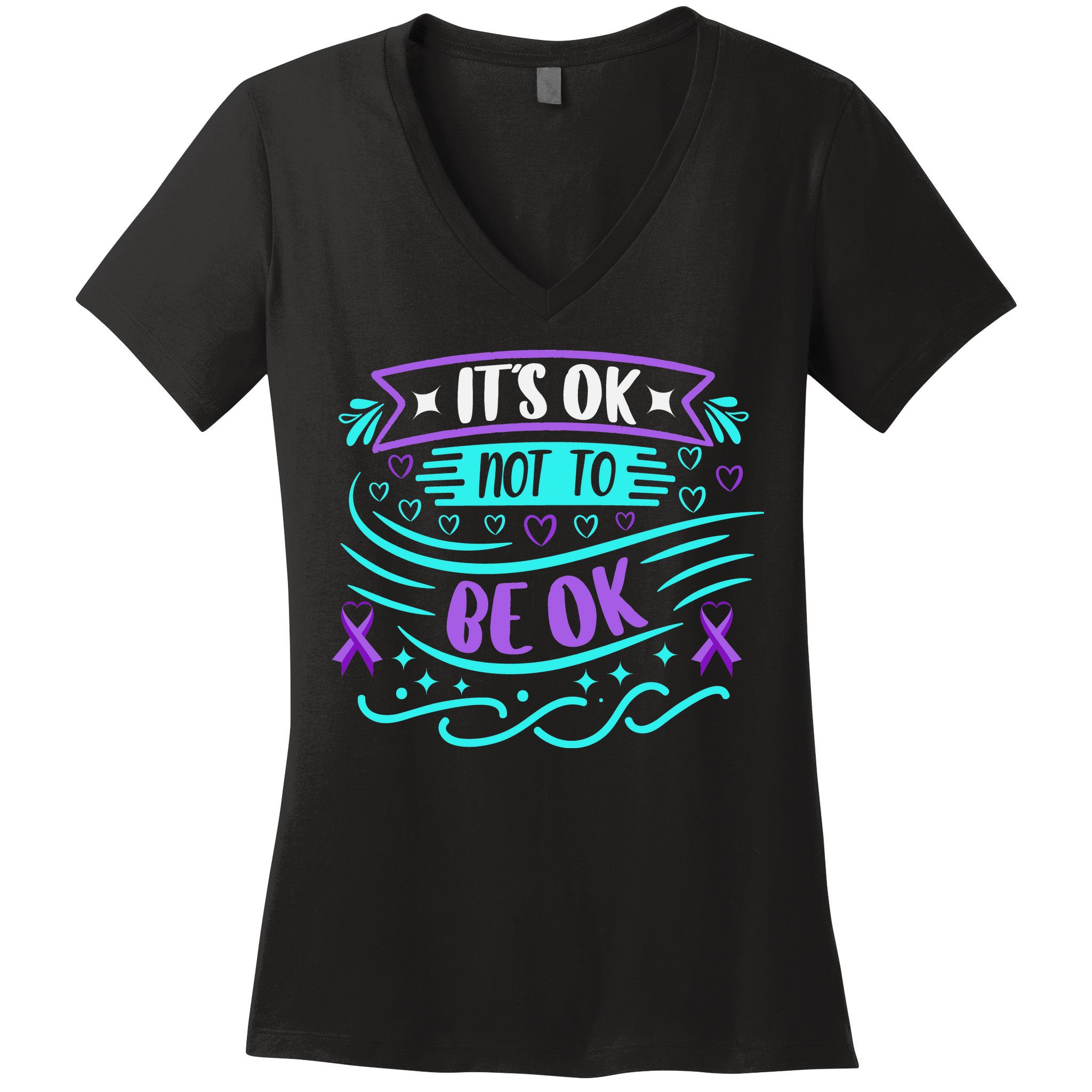 Suicide Prevention It's Ok Not To Be Ok Women's V-Neck T-Shirt