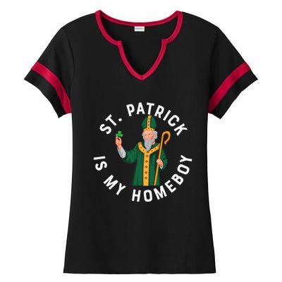 St Patrick Is My Homeboy St Patricks Day Ladies Halftime Notch Neck Tee