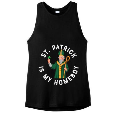 St Patrick Is My Homeboy St Patricks Day Ladies PosiCharge Tri-Blend Wicking Tank
