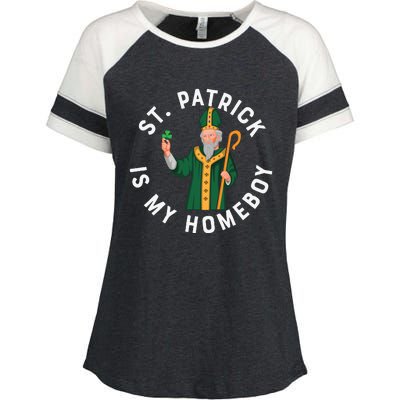 St Patrick Is My Homeboy St Patricks Day Enza Ladies Jersey Colorblock Tee