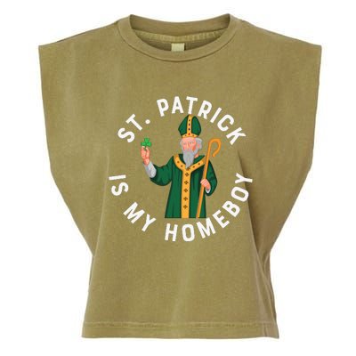 St Patrick Is My Homeboy St Patricks Day Garment-Dyed Women's Muscle Tee