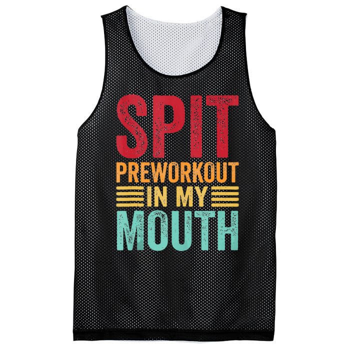 Spit Preworkout In My Mouth Funny Gym Workout Internet Meme Mesh Reversible Basketball Jersey Tank