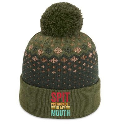 Spit Preworkout In My Mouth Funny Gym Workout Internet Meme The Baniff Cuffed Pom Beanie