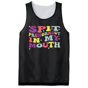 Spit Preworkout In My Mouth Funny Sarcastic Gym Mesh Reversible Basketball Jersey Tank