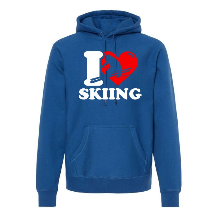 Ski Presents I Love Skiing T Funny Ski Lover Gift Premium Hoodie