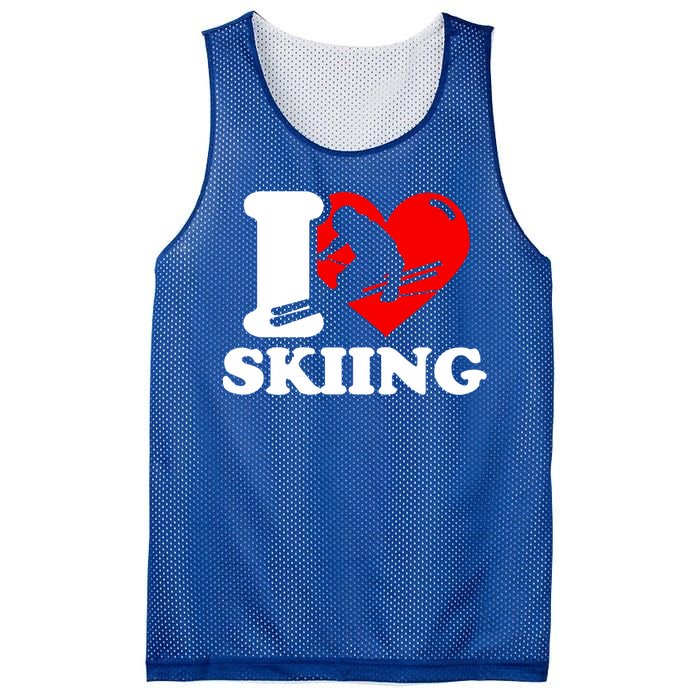 Ski Presents I Love Skiing T Funny Ski Lover Gift Mesh Reversible Basketball Jersey Tank