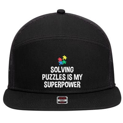 Solving Puzzles Is My Superpower Puzzle Lover Jigsaw Puzzle 7 Panel Mesh Trucker Snapback Hat