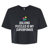 Solving Puzzles Is My Superpower Puzzle Lover Jigsaw Puzzle Bella+Canvas Jersey Crop Tee