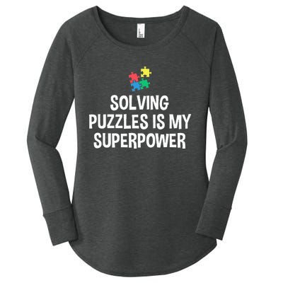 Solving Puzzles Is My Superpower Puzzle Lover Jigsaw Puzzle Women's Perfect Tri Tunic Long Sleeve Shirt