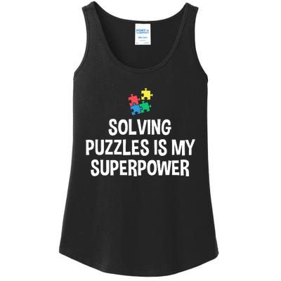 Solving Puzzles Is My Superpower Puzzle Lover Jigsaw Puzzle Ladies Essential Tank