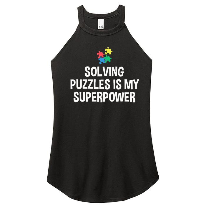 Solving Puzzles Is My Superpower Puzzle Lover Jigsaw Puzzle Women's Perfect Tri Rocker Tank