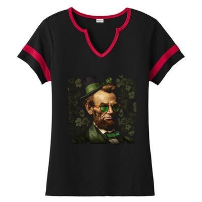 St. Patrick Irish Abraham Lincoln Ladies Halftime Notch Neck Tee