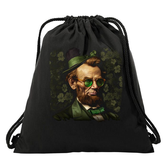 St. Patrick Irish Abraham Lincoln Drawstring Bag