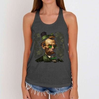 St. Patrick Irish Abraham Lincoln Women's Knotted Racerback Tank