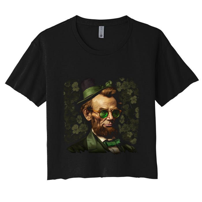 St. Patrick Irish Abraham Lincoln Women's Crop Top Tee
