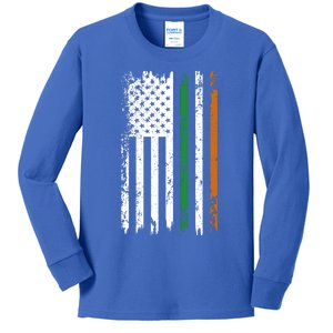 Saint Pattys Ireland St Patricks Day American Irish Flag Meaningful Gift Kids Long Sleeve Shirt