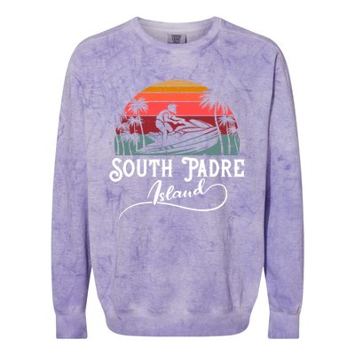 South Padre Island Jet Ski Lover Meaningful Gift Colorblast Crewneck Sweatshirt