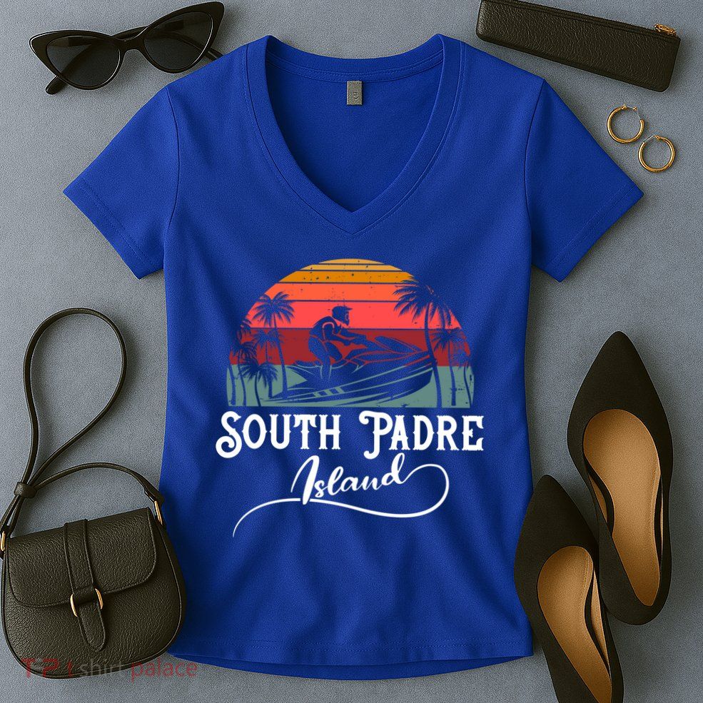South Padre Island Jet Ski Lover Meaningful Gift Women's V-Neck T-Shirt