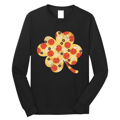 Shamrock Pizza Italian St Patricks Day Irish Foodie Lover Long Sleeve Shirt