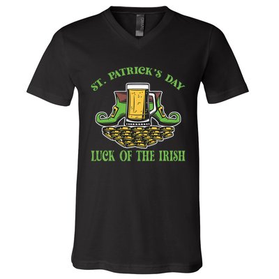 St Paddys Irish Luck of the Irish St. Patrick's Day V-Neck T-Shirt