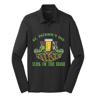 St Paddys Irish Luck of the Irish St. Patrick's Day Silk Touch Performance Long Sleeve Polo