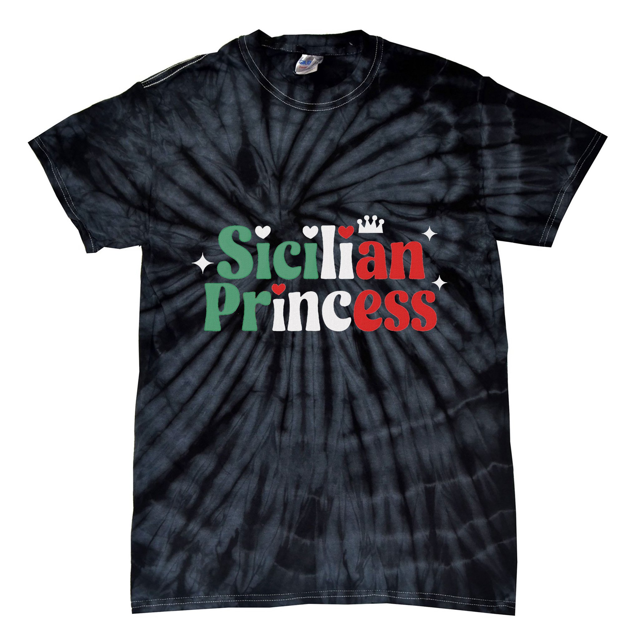 Sicilian Princess Italian Heritage Novelty Family Matching Tie-Dye T-Shirt