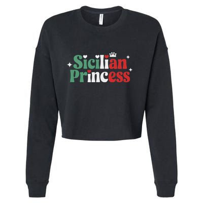 Sicilian Princess Italian Heritage Novelty Family Matching Cropped Pullover Crew