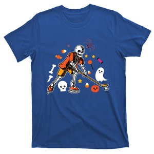 Skeleton Playing Ice Hockey Lazy Diy Halloween Costume Sport Cute Gift T-Shirt