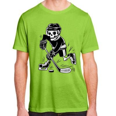 Skeleton Playing Ice Hockey Sport Graphic Gift Adult ChromaSoft Performance T-Shirt