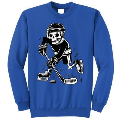 Skeleton Playing Ice Hockey Sport Graphic Gift Sweatshirt