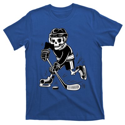 Skeleton Playing Ice Hockey Sport Graphic Gift T-Shirt