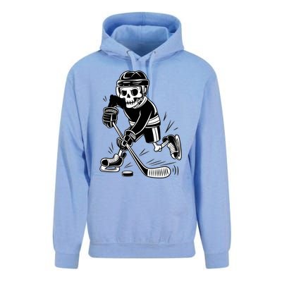 Skeleton Playing Ice Hockey Sport Graphic Gift Unisex Surf Hoodie