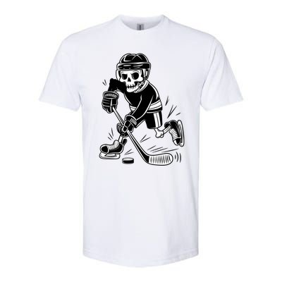 Skeleton Playing Ice Hockey Sport Graphic Gift Softstyle® CVC T-Shirt