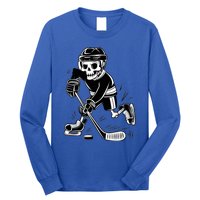 Skeleton Playing Ice Hockey Sport Graphic Gift Long Sleeve Shirt