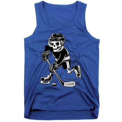 Skeleton Playing Ice Hockey Sport Graphic Gift Tank Top