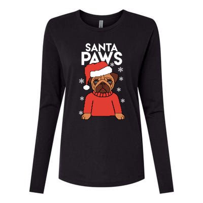 Santa Paws Is Coming To Town Cute Gift Womens Cotton Relaxed Long Sleeve T-Shirt