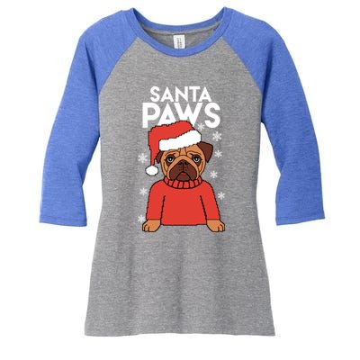 Santa Paws Is Coming To Town Cute Gift Women's Tri-Blend 3/4-Sleeve Raglan Shirt