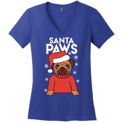 Santa Paws Is Coming To Town Cute Gift Women's V-Neck T-Shirt