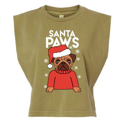 Santa Paws Is Coming To Town Cute Gift Garment-Dyed Women's Muscle Tee