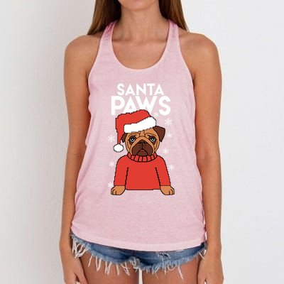 Santa Paws Is Coming To Town Cute Gift Women's Knotted Racerback Tank