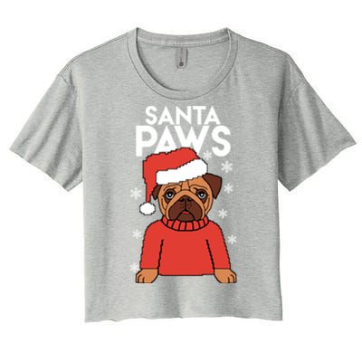 Santa Paws Is Coming To Town Cute Gift Women's Crop Top Tee