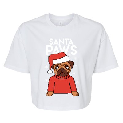 Santa Paws Is Coming To Town Cute Gift Bella+Canvas Jersey Crop Tee