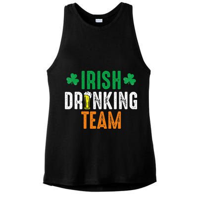 St Patrick's Irish Beer Drinking Team Ireland Flag Clover Ladies PosiCharge Tri-Blend Wicking Tank