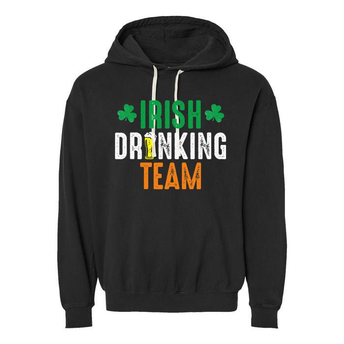 St Patrick's Irish Beer Drinking Team Ireland Flag Clover Garment-Dyed Fleece Hoodie
