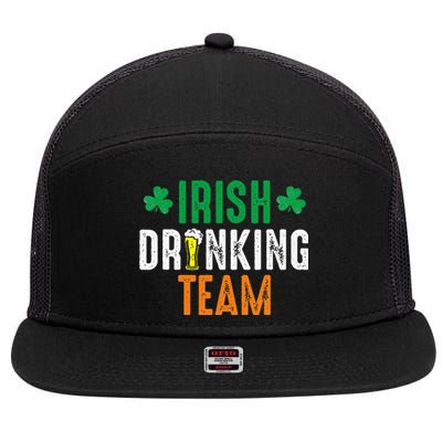 St Patrick's Irish Beer Drinking Team Ireland Flag Clover 7 Panel Mesh Trucker Snapback Hat