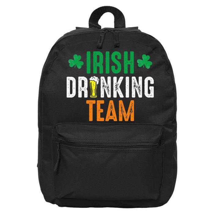 St Patrick's Irish Beer Drinking Team Ireland Flag Clover 16 in Basic Backpack