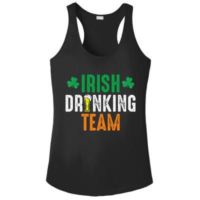 St Patrick's Irish Beer Drinking Team Ireland Flag Clover Ladies PosiCharge Competitor Racerback Tank